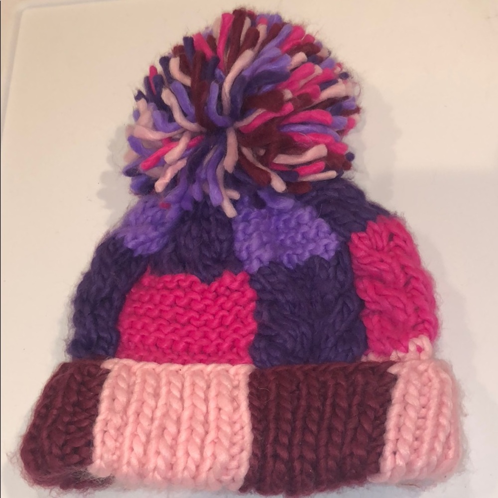 Cat & Jack Toddler girl knit beanie NWOT Pom Pom - Picture 1 of 4